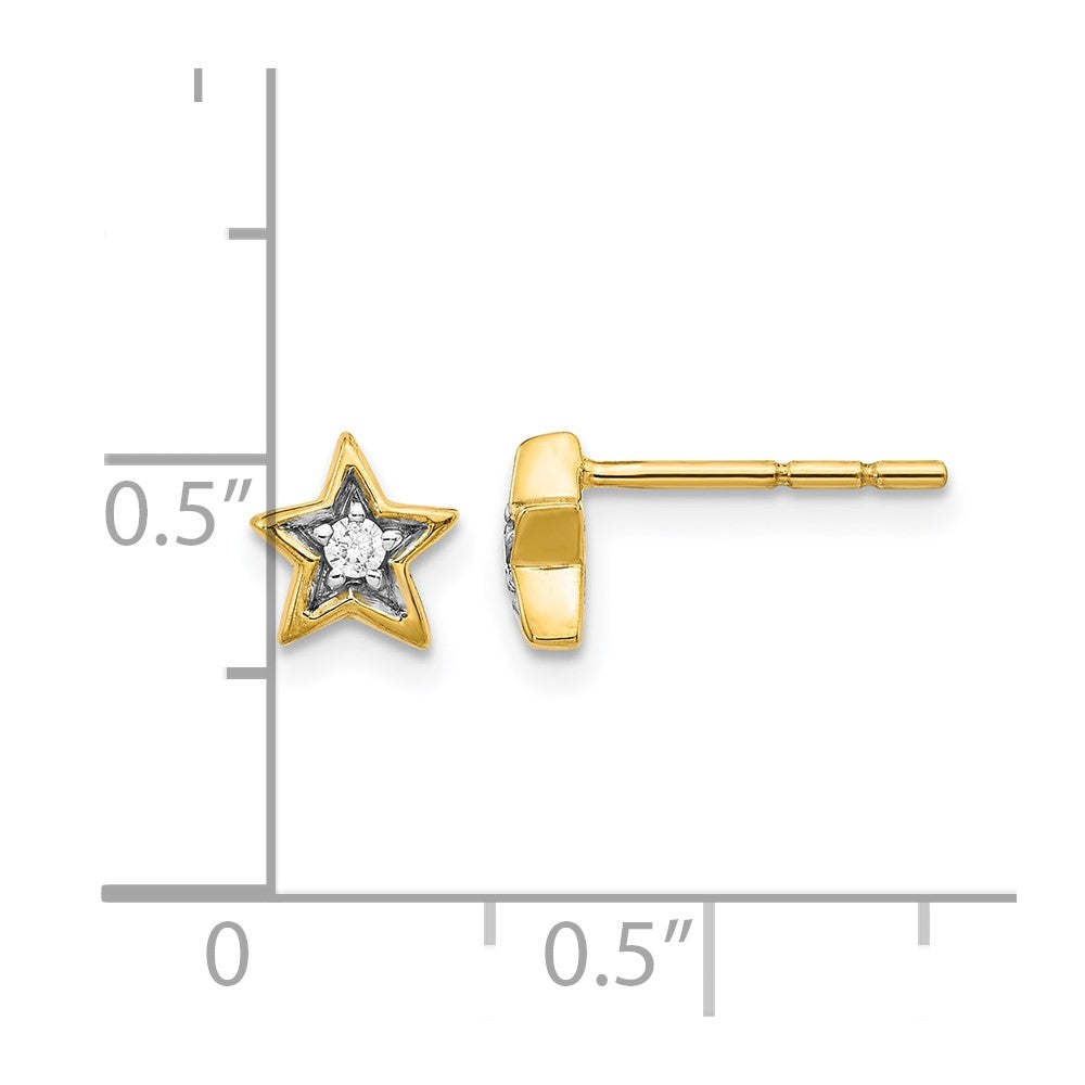 14k 1/20 carat Diamond Star Post Earrings