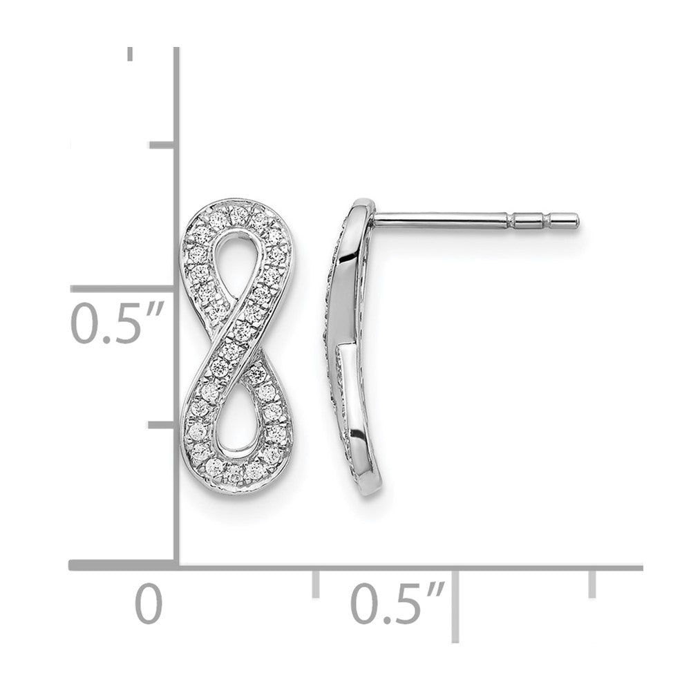 14k White Gold 1/6 carat Diamond Infinity Post Earrings