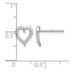 14k White Gold 1/20 carat Diamond Heart Post Earrings