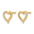 14k 1/20 carat Diamond Heart Post Earrings