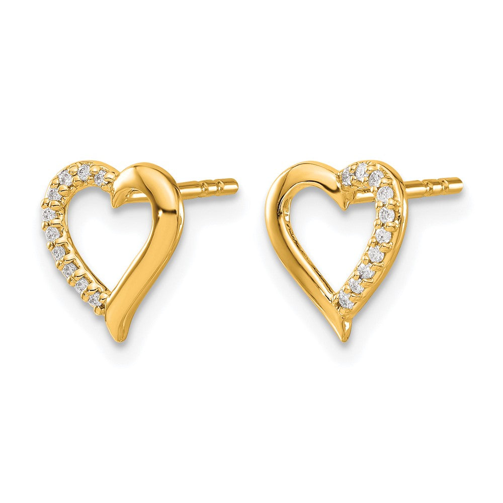 14k 1/20 carat Diamond Heart Post Earrings