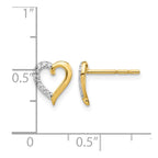 14k 1/20 carat Diamond Heart Post Earrings