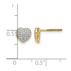 14k 1/5 carat Diamond Pave Heart Screwback Post Earrings