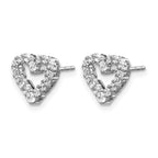 14k White Gold 1/2 carat Diamond Heart Post Earrings