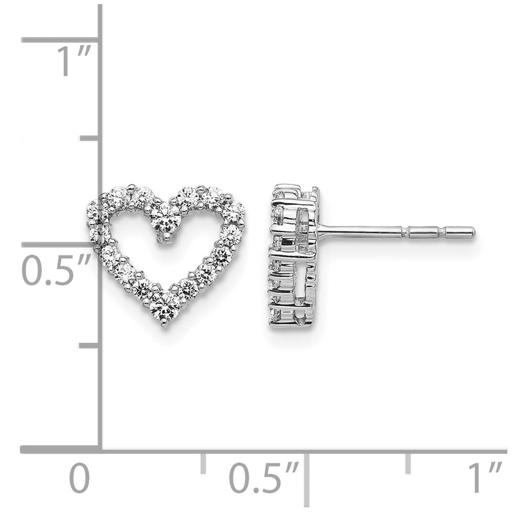 14k White Gold 1/2 carat Lab Grown Diamond VS/SI+ G+ Complete Heart Post Earrings