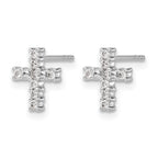 14k White Gold Polished 1/5 carat Diamond Cross Post Earrings