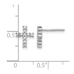 14k White Gold Polished 1/5 carat Diamond Cross Post Earrings