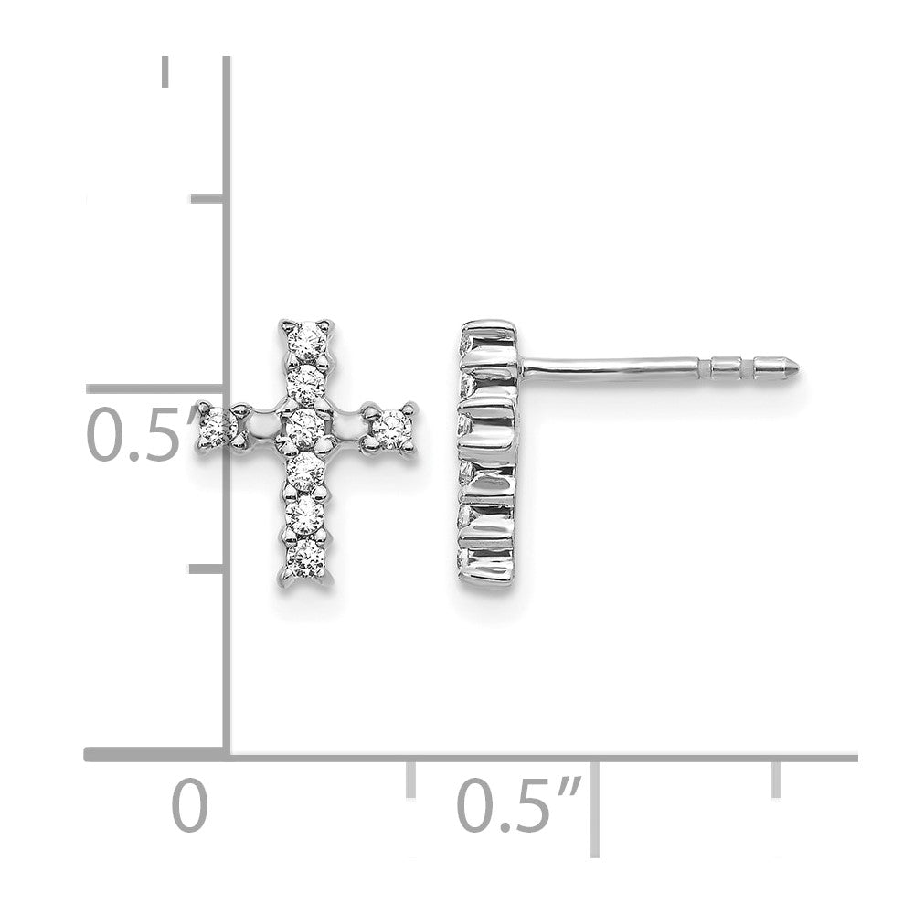 14k White Gold 1/5 carat Lab Grown Diamond VS/SI+ G+ Cross Post Earrings