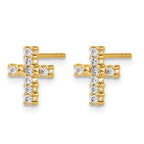14k 1/5 carat Lab Grown Diamond VS/SI+ G+ Cross Post Earrings