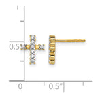 14k 1/5 carat Lab Grown Diamond VS/SI+ G+ Cross Post Earrings