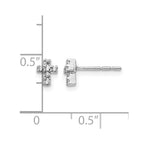 14k White Gold 1/6 carat Diamond Mini Cross Post Earrings