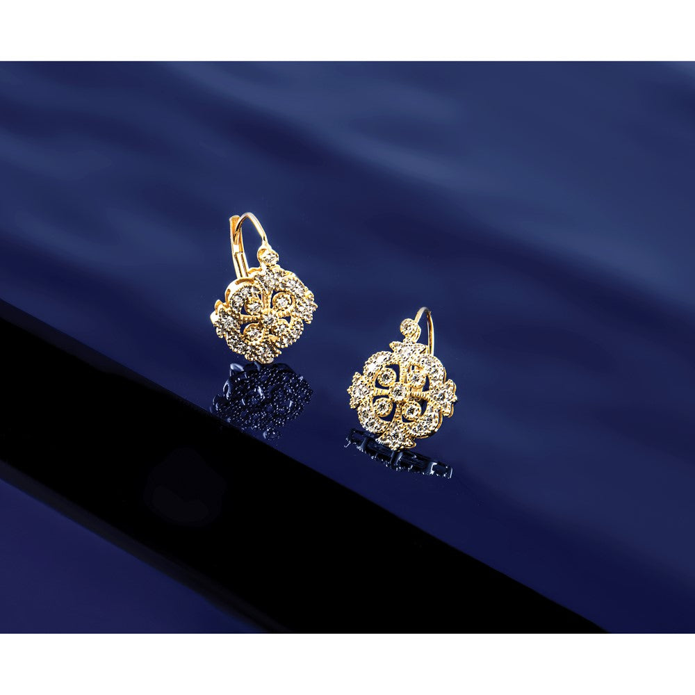14k 1/3 carat Lab Grown Diamond VS/SI+ G+ Complete Fashion Leverback Earrings