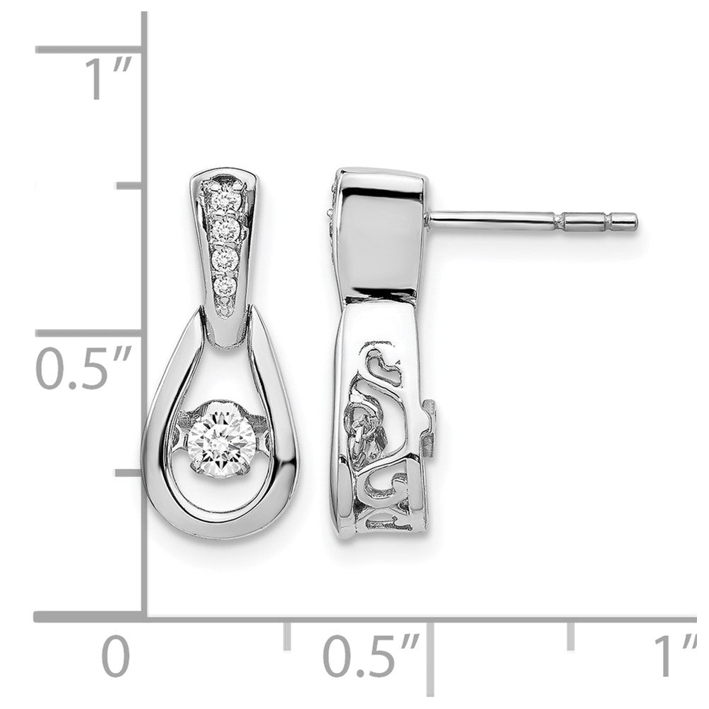 14k White Gold 1/4 carat Vibrant Moving Diamond Post Earrings