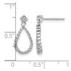 14k White Gold 1/4 carat Diamond Teardrop Dangle Post Earrings