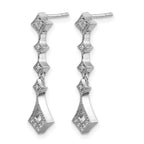 14k White Gold 1/10 carat Diamond Vintage-style Dangle Post Earrings