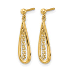 14k 1/20 carat Diamond Teardrop Dangle Post Earrings