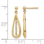 14k 1/20 carat Diamond Teardrop Dangle Post Earrings