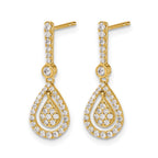 14k 1/2 carat Diamond Fancy Teardrop Dangle Post Earrings