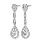 14k White Gold Teardrop 1/3 carat Diamond Dangle Post Earrings