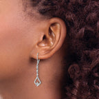 14k White Gold 1/5 carat Lab Grown Diamond VS/SI+ G+ Complete Dangle Leverback Earrings