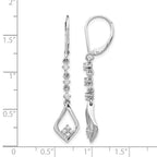 14k White Gold 1/5 carat Lab Grown Diamond VS/SI+ G+ Complete Dangle Leverback Earrings