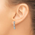 True Origin 14K White Gold 3/8 carat Lab Grown Diamond VS+ F+ Complete Floral Bloom Post Dangle Earrings