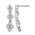 True Origin 14K White Gold 3/8 carat Lab Grown Diamond VS+ F+ Complete Floral Bloom Post Dangle Earrings
