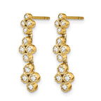 True Origin 14K Yellow Gold 3/8 carat Lab Grown Diamond VS+ F+ Complete Floral Bloom Post Dangle Earrings