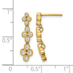 True Origin 14K Yellow Gold 3/8 carat Lab Grown Diamond VS+ F+ Complete Floral Bloom Post Dangle Earrings