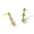 True Origin 14K Yellow Gold 3/8 carat Lab Grown Diamond VS+ F+ Complete Floral Bloom Post Dangle Earrings