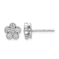 True Origin 14K White Gold 1/2 carat Lab Grown Diamond VS+ F+ Complete Floral Post Earrings
