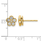 True Origin 14K Yellow Gold 1/2 carat Lab Grown Diamond VS+ F+ Complete Floral Post Earrings
