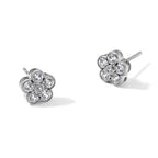 True Origin 14K White Gold 3/4 carat Lab Grown Diamond VS+ F+ Complete Floral Post Earrings