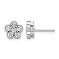 True Origin 14K White Gold 3/4 carat Lab Grown Diamond VS+ F+ Complete Floral Post Earrings