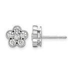 True Origin 14K White Gold 3/4 carat Lab Grown Diamond VS+ F+ Complete Floral Post Earrings