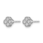 True Origin 14K White Gold 1/2 carat Lab Grown Diamond VS+ F+ Complete Bloom Floral Earrings