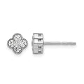 True Origin 14K White Gold 1/2 carat Lab Grown Diamond VS+ F+ Complete Bloom Floral Earrings