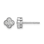 True Origin 14K White Gold 1/2 carat Lab Grown Diamond VS+ F+ Complete Bloom Floral Earrings