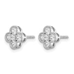 True Origin 14K White Gold 3/4 carat Lab Grown Diamond VS+ F+ Complete Bloom Floral Earrings