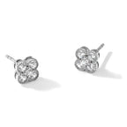 True Origin 14K White Gold 1 carat Lab Grown Diamond VS+ F+ Complete Bloom Floral Earrings