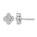 True Origin 14K White Gold 3/4 carat Lab Grown Diamond VS+ F+ Complete Bloom Floral Earrings