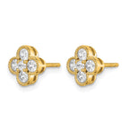 True Origin 14K Yellow Gold 3/4 carat Lab Grown Diamond VS+ F+ Complete Bloom Floral Earrings