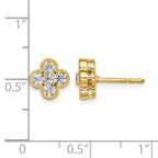 True Origin 14K Yellow Gold 3/4 carat Lab Grown Diamond VS+ F+ Complete Bloom Floral Earrings