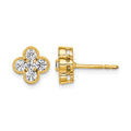 True Origin 14K Yellow Gold 3/4 carat Lab Grown Diamond VS+ F+ Complete Bloom Floral Earrings