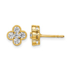 True Origin 14K Yellow Gold 3/4 carat Lab Grown Diamond VS+ F+ Complete Bloom Floral Earrings