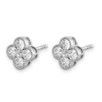 True Origin 14K White Gold 1 carat Lab Grown Diamond VS+ F+ Complete Bloom Floral Earrings