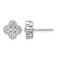 True Origin 14K White Gold 1 carat Lab Grown Diamond VS+ F+ Complete Bloom Floral Earrings