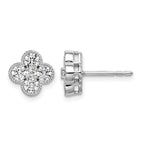 True Origin 14K White Gold 1 carat Lab Grown Diamond VS+ F+ Complete Bloom Floral Earrings