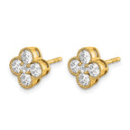 True Origin 14K Yellow Gold 1 carat Lab Grown Diamond VS+ F+ Complete Bloom Floral Earrings