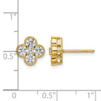 True Origin 14K Yellow Gold 1 carat Lab Grown Diamond VS+ F+ Complete Bloom Floral Earrings